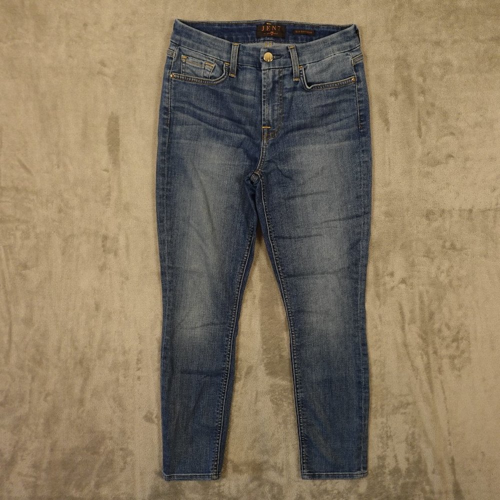 7 for all Mankind Jen7 jeans Slim Boyfriend women's 4 blue denim‎ mid rise
